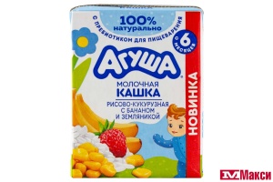 ДЕТ.ПИТ.(ВБД) КАША "АГУША" МОЛОЧНАЯ РИСОВО-КУКУРУЗНАЯ 2% 200МЛ В АССОРТ. (БЗМЖ)(банан и земляника)(банан и земляника)