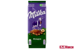 ШОКОЛАД "МИЛКА" МОЛОЧНЫЙ С ФУНДУКОМ 80Г (МОН' ДЭЛИС РУСЬ)