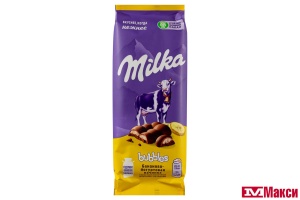 ШОКОЛАД "МИЛКА" BUBBLES ПОРИСТЫЙ МОЛОЧНЫЙ С БАНАНОВО-ЙОГУРТОВОЙ НАЧИНКОЙ 87Г (МОН' ДЭЛИС РУСЬ)