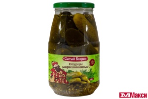 ОГУРЦЫ МАРИНОВАННЫЕ "СЫТЫЙ БОЯРИН" 1500Г СТ/Б 