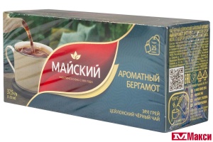 ЧАЙ "МАЙСКИЙ" АРОМАТНЫЙ БЕРГАМОТ ЭРЛ ГРЕЙ ЧЕРНЫЙ 25ПАК (МАЙ) 