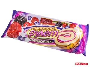 РУЛЕТ "РУССКИЙ БИСКВИТ" В АССОРТИМЕНТЕ 175Г(ягодное ассорти)