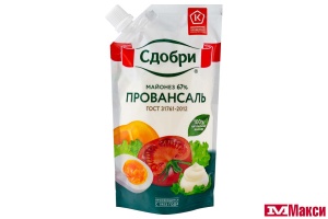 МАЙОНЕЗ "СДОБРИ" ПРОВАНСАЛЬ 67% 192Г ДОЙ-ПАК (НМЖК) 