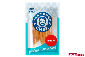 РЫБА ВЯЛЕНАЯ МИНТАЙ "ПРЕМИУМ" СУШЕНАЯ ПАЛОЧКИ 70Г ПАКЕТ (ТРАКТИРЩИК СНЭК)