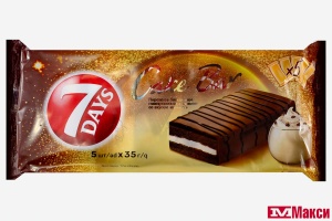БИСКВИТ "7 DAYS" CAKE BAR С КРЕМОМ ВАНИЛЬ 35ГХ5ШТ