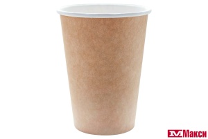 ПОСУДА: СТАКАН ОДНОРАЗОВЫЙ КАРТОННЫЙ 350МЛ 6ШТ (СЕМЬЯ ДОВОЛЬНА)(крафт)