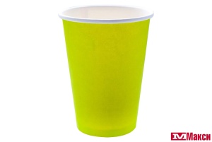 ПОСУДА: СТАКАН ОДНОРАЗОВЫЙ КАРТОННЫЙ 350МЛ 6ШТ (СЕМЬЯ ДОВОЛЬНА)(green)