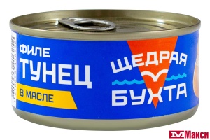 ТУНЕЦ "ЩЕДРАЯ БУХТА" ФИЛЕ В МАСЛЕ 185Г Ж/Б