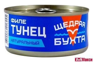 ТУНЕЦ "ЩЕДРАЯ БУХТА" ФИЛЕ В СОБСТВЕННОМ СОКУ 185Г Ж/Б