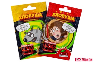 КАРАМЕЛЬ "ХЛОПУША" ПЕТЯ И ВОЛК СО ВКУСОМ КИСЛАЯ ВИШНЯ И БАНАН 7Г (ЭВРИКА)
