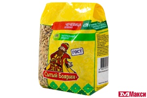 КРУПА ЧЕЧЕВИЦА ЗЕЛЕНАЯ "СЫТЫЙ БОЯРИН" 450Г