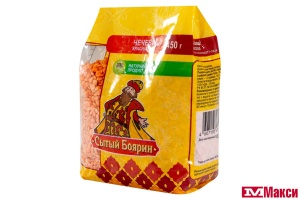 КРУПА ЧЕЧЕВИЦА КРАСНАЯ "СЫТЫЙ БОЯРИН" 450Г