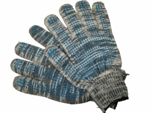 ПЕРЧАТКИ С ПВХ СЕРЫЕ 10 КЛАСС 4 НИТИ (ЛИДЕРТЕКС)