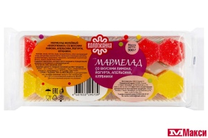 МАРМЕЛАД "ВОЛОГЖАНКА" МИКС: ЛИМОН, АПЕЛЬСИН, КЛУБНИКА, ЙОГУРТ 300Г
