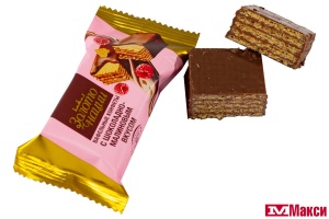 КОНФЕТЫ "ЗОЛОТО НАЦИИ" ВАФЕЛЬНЫЕ С ШОКОЛАДНО-МАЛИНОВЫМ ВКУСОМ (НЕВСКИЙ КОНДИТЕР)