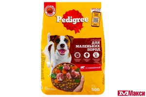 КОРМ "ПЕДИГРИ" ДЛЯ ВЗРОСЛЫХ СОБАК МАЛЕНЬКИХ ПОРОД МЕНЬШЕ 15КГ ГОВЯДИНА 500Г