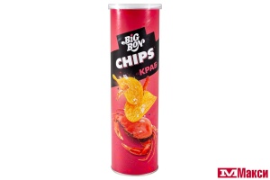 ЧИПСЫ "БИГ БОН" КРАБ 130Г ТУБА