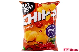 ЧИПСЫ "БИГ БОН" ЧЕТЫРЕ ПЕРЦА 50Г
