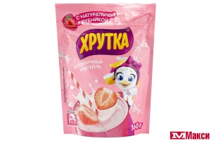 СМЕСЬ СУХАЯ "ХРУТКА" ДЛЯ ПРИГОТОВЛЕНИЯ КЛУБНИЧНОГО КОКТЕЙЛЯ 160Г (NESTLE)  
