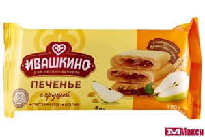 ПЕЧЕНЬЕ СДОБНОЕ С НАЧИНКОЙ "ГРУША" 170Г (ИВАШКИНО)