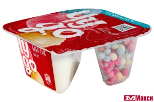 ЙОГУРТ "ЧУДО" СО ЗЛАКОВЫМИ ШАРИКАМИ СО ВКУСОМ БАБЛ-ГАМ 4% 101Г (ВБД) (БЗМЖ)