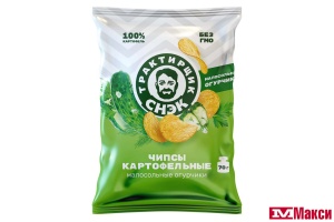 ЧИПСЫ КАРТОФЕЛЬНЫЕ СО ВКУСОМ МАЛОСОЛЬНЫХ ОГУРЧИКОВ 70Г (ТРАКТИРЩИК СНЭК)