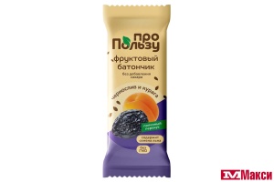 БАТОНЧИК ФРУКТОВЫЙ 33Г (ПРОПОЛЬЗУ)(чернослив-курага)