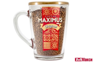 КОФЕ СУБЛИМИРОВАННЫЙ "ORIGINAL" 70Г СТЕКЛЯННАЯ КРУЖКА (MAXIMUS)