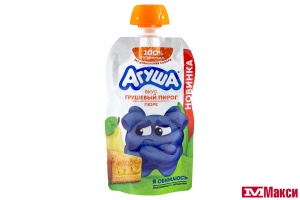 ПЮРЕ "АГУША" ФРУКТОВОЕ СО ЗЛАКАМИ 80Г ДОЙ-ПАК (ВБД) (ДЕТСКОЕ ПИТАНИЕ)(грушевый пирог)