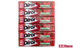 ЖЕВАТЕЛЬНАЯ РЕЗИНКА "DIROL" COLORS XXL МИКС КЛУБНИЧНЫХ ВКУСОВ 19Г (МОН' ДЭЛИС РУСЬ)