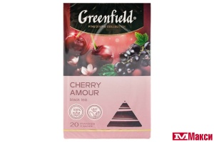 ЧАЙ "GREENFIELD" ЧЕРРИ АМОР ЧЕРНЫЙ 20ПИРАМИДОК (ОРИМИ-ТРЭЙД)
