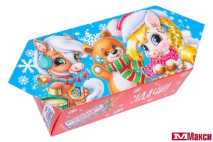 НОВОГОДНИЙ ПОДАРОК "КОНФЕТА.ПРАЗДНИК С МИШКОЙ" КАРТОН 150Г (МАКСИ)