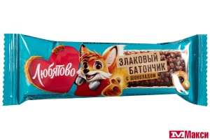 БАТОНЧИК (ЛЮБЯТОВО) ЗЛАКОВЫЙ ШОКОЛАДНЫЙ ОБОГАЩЕННЫЙ С ВИТАМИНАМИ И ЖЕЛЕЗОМ 25Г