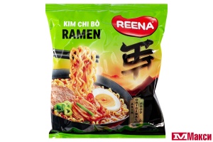 ЛАПША БЫСТРОГО ПРИГОТОВЛЕНИЯ "REENA" KIM CHI BO RAMEN С ОСТРЫМ КИМЧИ В МЯСНОМ БУЛЬОНЕ 115Г