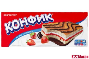 ПИРОЖНОЕ "КОНФИК" С КЛУБНИЧНЫМ ДЖЕМОМ 150Г (CONFESTORY)