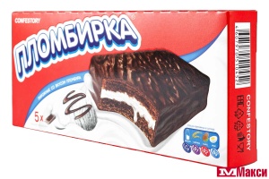 ПИРОЖНОЕ СО ВКУСОМ ПЛОМБИРА В ШОКОЛАДНОЙ ГЛАЗУРИ 200Г (ПЛОМБИРКА)