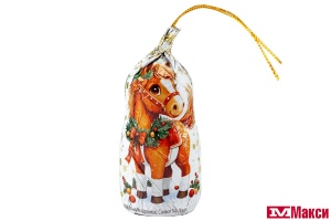 ШОКОЛАДНАЯ ФИГУРКА "ЛОШАДЬ" СИМВОЛ ГОДА В КАРАМЕЛЬНОЙ ГЛАЗУРИ 35Г (ЭВРИКА)