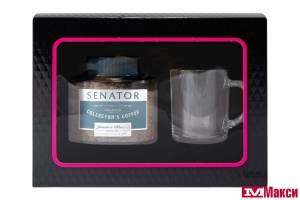 НГ: НАБОР ПОДАР.КОФЕ "SENATOR" JAMAICA BLUE 90Г+ КРУЖКА КОФЕЙНАЯ
