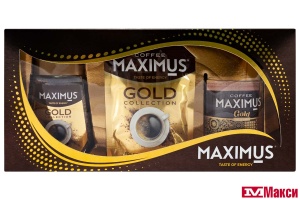 НАБОР ПОДАРОЧНЫЙ КОФЕ СУБЛИМИРОВАННЫЙ "MAXIMUS" GOLD 95Г+40Г+КРУЖКА