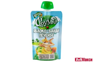 ПЮРЕ "ФРУМКА" ЯБЛОКО-БАНАН-ПЕЧЕНЬЕ 90Г ДОЙ-ПАК (КОМПЛЕКС-АГРО)