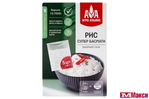 КРУПА РИС СУПЕР БАСМАТИ 5Х80Г ВАРОЧНЫЕ ПАКЕТЫ (АГРО-АЛЬЯНС)