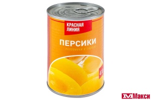 КОМПОТ "КРАСНАЯ ЛИНИЯ" ПЕРСИКИ ПОЛОВИНКИ 410Г Ж/Б