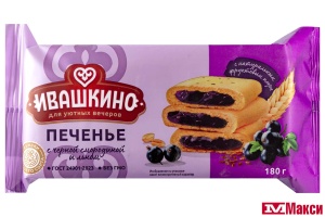 ПЕЧЕНЬЕ С ЧЕРНОЙ СМОРОДИНОЙ И ЛЬНОМ 180Г (ИВАШКИНО)