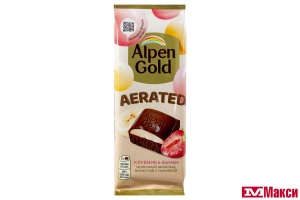 ШОКОЛАД "АЛЬП.ГОЛД" AERATED МОЛОЧНЫЙ С КЛУБНИЧНО-БАНАНОВОЙ НАЧИНКОЙ 75Г (МОН' ДЭЛИС РУСЬ)