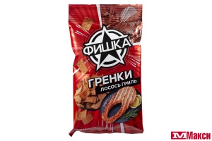 ГРЕНКИ "ФИШКА" СО ВКУСОМ ЛОСОСЯ ГРИЛЬ 110Г