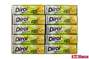 ЖЕВАТЕЛЬНАЯ РЕЗИНКА "DIROL" X SOUR КИСЛЫЙ ЛИМОН 13,6Г (МОН' ДЭЛИС РУСЬ)