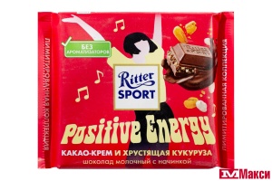 ШОКОЛАД "РИТТЕР СПОРТ" КАКАО-КРЕМ И ХРУСТЯЩАЯ КУКУРУЗА МОЛОЧНЫЙ 100Г