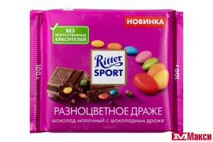 ШОКОЛАД "РИТТЕР СПОРТ" РАЗНОЦВЕТНОЕ ДРАЖЕ МОЛОЧНЫЙ 100Г