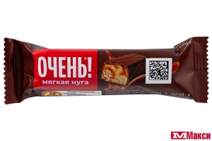 ШОКОЛАДНЫЙ БАТОНЧИК "ОЧЕНЬ" С НУГОЙ И КАРАМЕЛЬЮ 42Г (СЛАВЯНКА)
