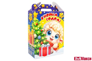 НОВОГОДНИЙ ПОДАРОК "КУДРЯШ" КАРТОН 800Г (МАКСИ)